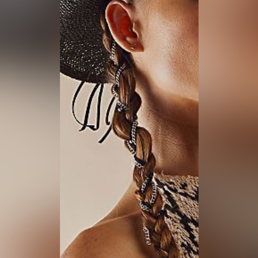 🐰 Free People Fools Gold Braid In (Black/Silver; GUC) - Picture 4 of 6